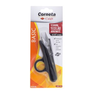 Tesoura basic tecelao arremate preta 2481404 c/1pç corneta