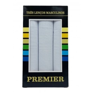 Lenco premier cx preta  branco liso 344 c/3pçs  39X39CM