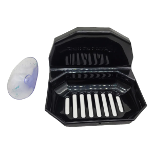 Saboneteira c/ventosa preta c/1pç  113-413 maxximo