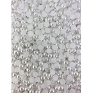 Perolas meia bola 6mm branca c/1pct