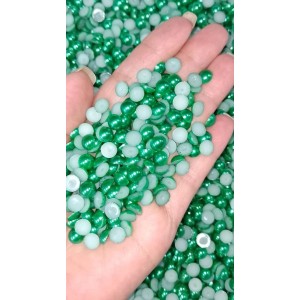 Perolas meia bola 6mm verde c/1pct