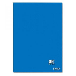 Caderno brochura capa dura 1/4 c/1 pç 96 folhas azul soft book nova/multi 912105