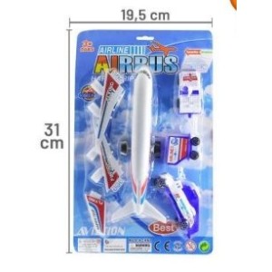 Brinquedo kit aeroporto c/7pçs ab7484 altimix