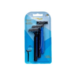 Aparelho de barbear azul com 3 cabo emborrachado nvc